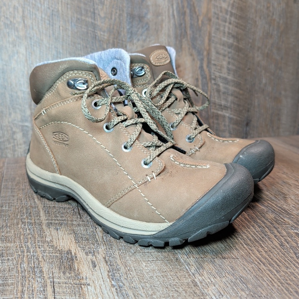 Keen Kaci Boots Womens Size 7 Mid Waterproof Insulated Leather 1017466 Brown